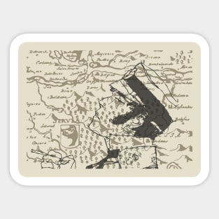 Corto Maltese and old map Sticker